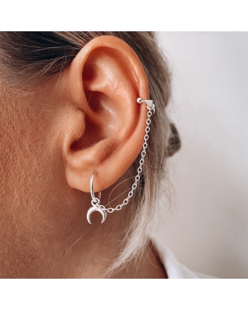 ( PA1026 ) Ear Cuff Con cadena y Luna UNITARIO AG