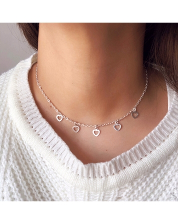 ( PC303 ) Choker Con Corazón Calado 38-42cm