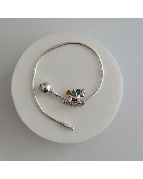 ( PD106 ) Charm Unicornio Pando Plata 925