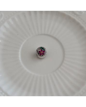 ( PD111 ) Charm Frutilla con Cubic Pando Plata 925