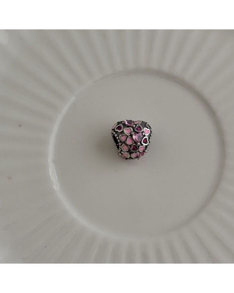 ( PD115 ) Charm Corazon con Cubic Pando Plata 925