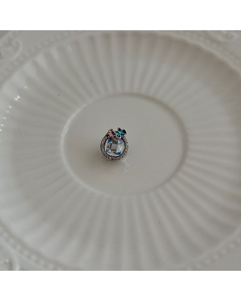 ( PD117 ) Charm Mariposas con Cubic Pando Plata 925