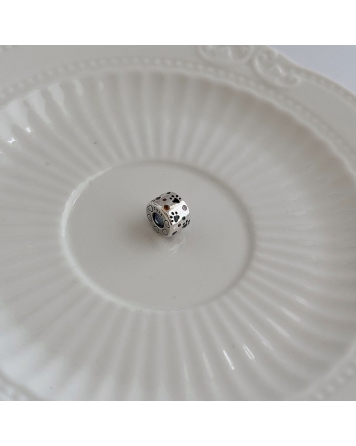 ( PD118 ) Charm Huellas de Perrito Pando Plata 925