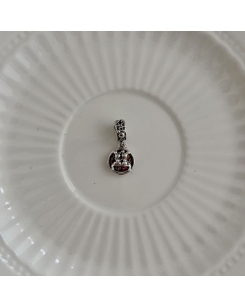 ( PD119 ) Charm Mickey y Minny  Pando Plata 925