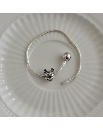 ( PD123 ) Charm Mickey Pando Plata 925