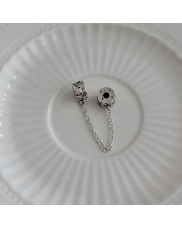 ( PD126 ) Charm Estrellas Traba seguridad Pando Plata 925