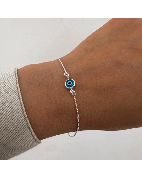 ( PEB10 ) Pulsera con Ojito Acero Blanco