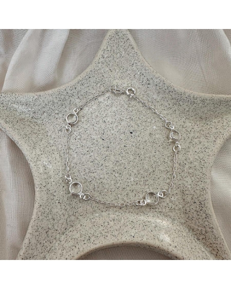 ( PEB12 ) Pulsera con Cristal Acero Blanco