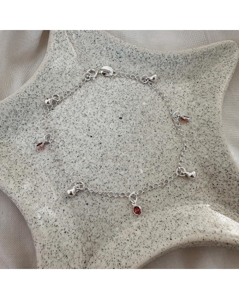 ( PEB21 ) Pulsera con Estrellitas Acero Blanco