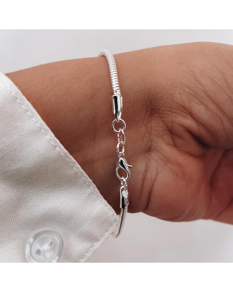 ( PEB7 ) Pulsera Cola de Raton XL Acero Blanco