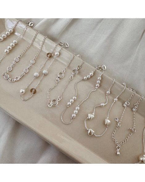 ( PEB13 ) Pulsera con Corazón y Cristal Acero Blanco
