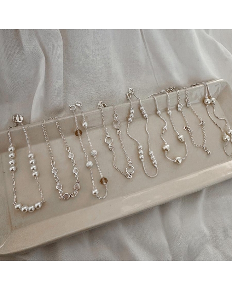 ( PEB13 ) Pulsera con Corazón y Cristal Acero Blanco
