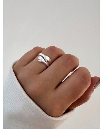 ( PN1071 ) Anillo Abrazo PLATA 925