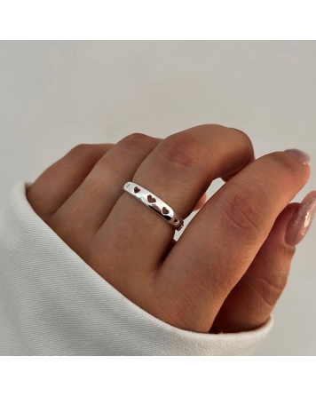 ( PN1147 ) Anillo con corazones PLATA 925