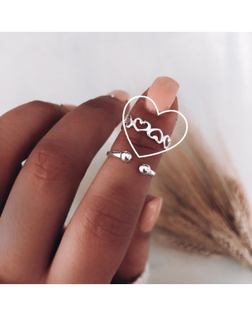 ( PN1315. ) Anillo Midi Corazones