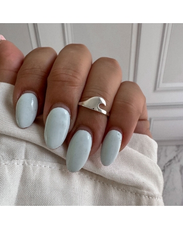 ( PN1357 ) Anillo Midi Con Ola Plata 925