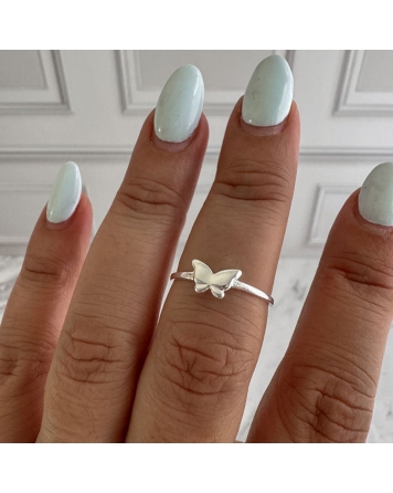 ( PN1358 ) Anillo Midi Con Mariposa Plata 925