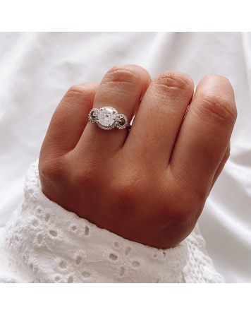 ( PN2027 ) Anillo con Cubic Rodinado   P925
