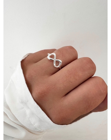 ( PN2070 ) Anillo Infinito con Cubic Plata 925