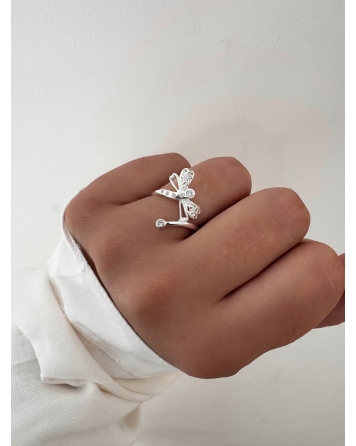 ( PN2085 ) Anillo Libelula con Cubic Plata 925