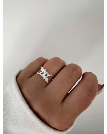 ( PN2092 ) Anillo con Libelulas Plata 925