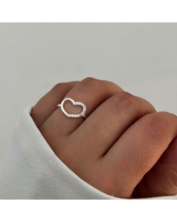 ( PN2096 ) Anillo Corazón Con Cubic Plata 925