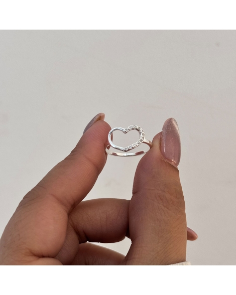 ( PN2096 ) Anillo Corazón Con Cubic Plata 925