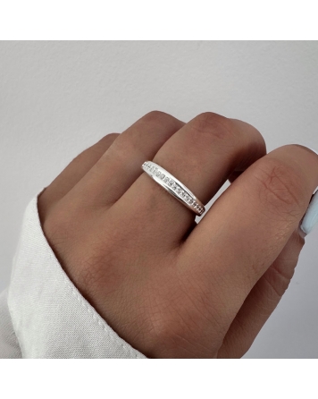 ( PN2099 ) Anillo Medio Sin-fin con Cubic Plata 925