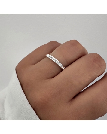 ( PN2100 ) Anillo Medio Sin-fin con Cubic Plata 925
