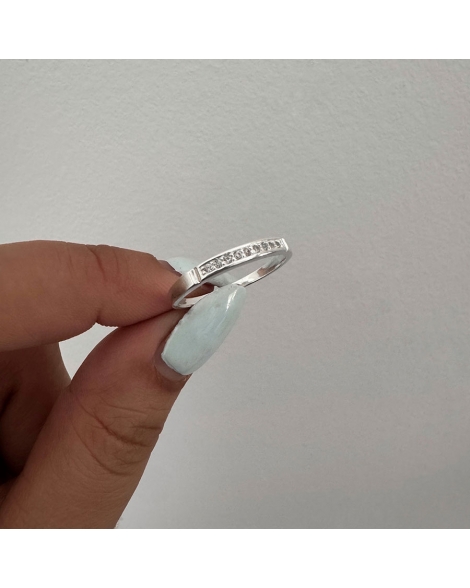 ( PN2100 ) Anillo Medio Sin-fin con Cubic Plata 925