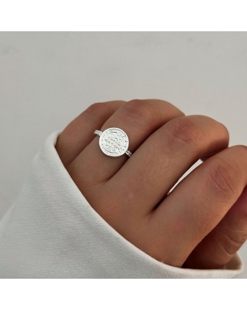( PN2108 ) Anillo con San Benito Plata 925