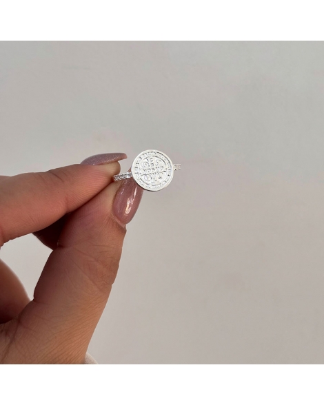 ( PN2108 ) Anillo con San Benito Plata 925
