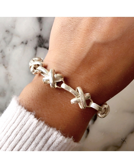 ( PP1111 ) Pulseras Plata X