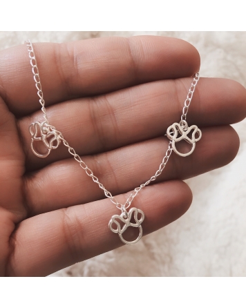 ( PP302 ) Pulsera de Plata con Minnie