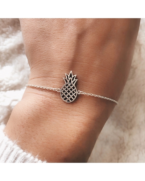 ( PP316 ) Pulsera De Plata con Anana