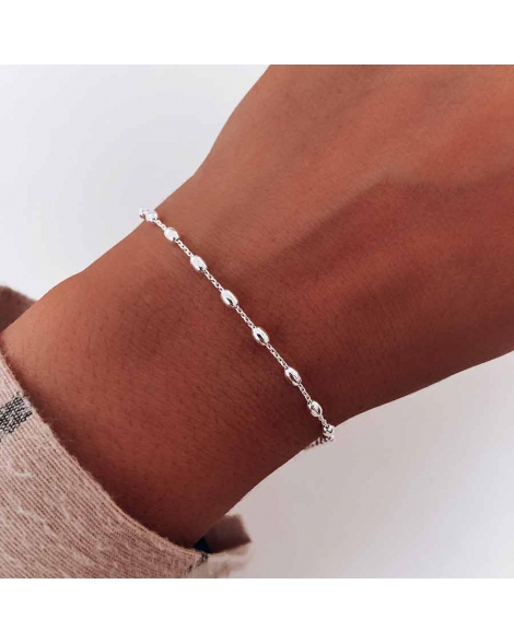 ( PP356 ) Pulsera Forcet con Bolitas ovaladas AG