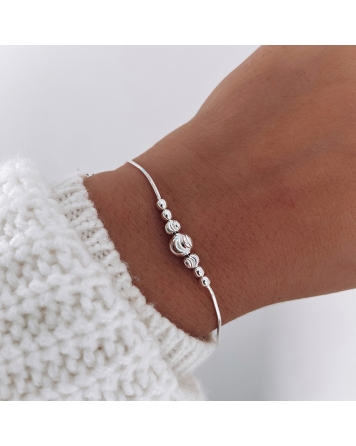 ( PP363 ) Pulsera Bolitas Facetadas AG