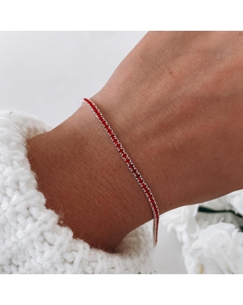 ( PP366 ) Pulsera con Cubic Rojo AG