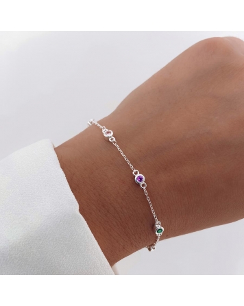 ( PP370 ) Pulsera con Cubic Multicolor AG