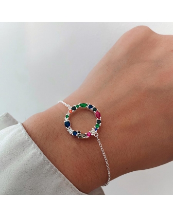 ( PP371 ) Pulsera con Cubic Multicolor AG