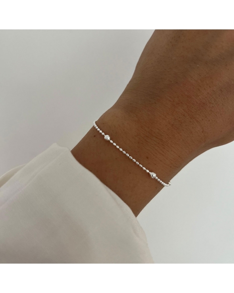 ( PP411 ) Pulsera con Bolitas Plata 925