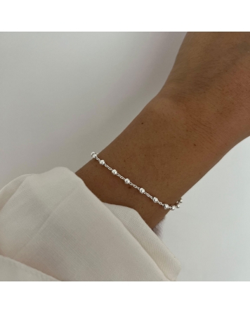 ( PP413 ) Pulsera con Bolitas  Plata 925