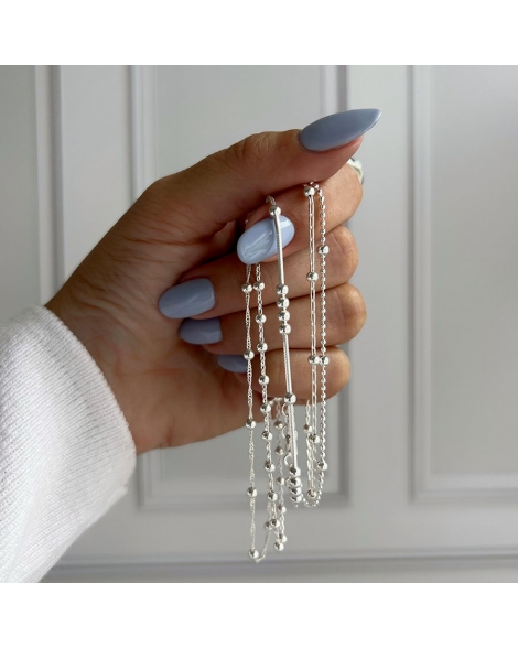 ( PP414 ) Pulsera con Bolitas  Plata 925