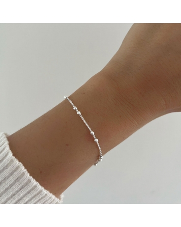 ( PP416 ) Pulsera con Bolitas  Plata 925