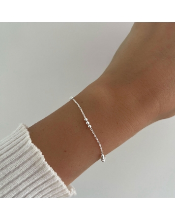 ( PP417 ) Pulsera con Bolitas  Plata 925