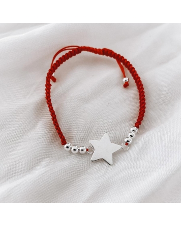 ( PP550R ) Pulsera Hilo y Plata con Estrella