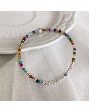 ( PP764 ) Pulsera con Cristales Multicolor P.925