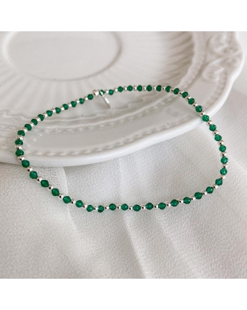 ( PP771 ) Pulsera con Cristales Verdes P.925