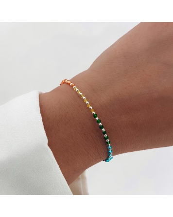 ( PP788 ) Pulsera con Cristales Multicolores P.925