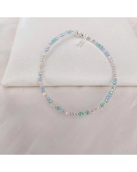 ( PP795 ) Pulsera con Cristales Plata 925